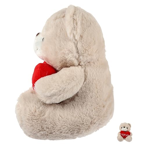 PartyKindom Plüschtier mit Herz Kuscheliges Stofftier für Mädchen Weicher Beige Gefüllt mit PP Baumwolle als Valentinstagsgeschenk und Schlafbegleiter PartyKindom Plüschtier mit Herz Kuscheliges Stofftier für Mädchen Weicher Beige Gefüllt mit PP Baumwolle als Valentinstagsgeschenk und Schlafbegleiter von PartyKindom