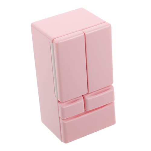 PartyKindom Puppenhaus Mini Kühlschrank Doppeltürig Detailliertes Küchenmöbel Funktionales Aufbewahrungsmodell für Puppenhaus DIY Miniatur Puppenküchenzubehör Rosa von PartyKindom