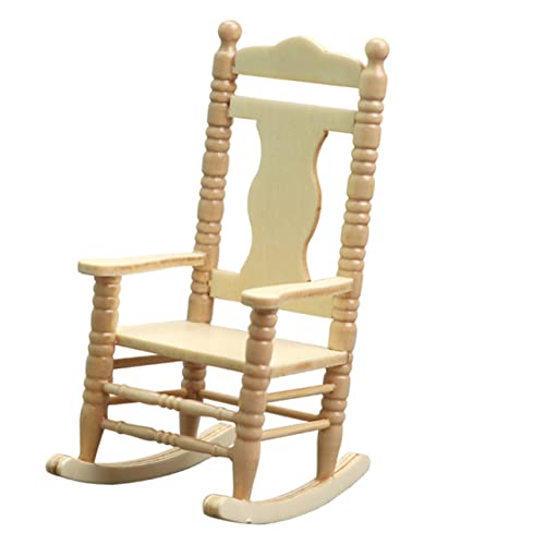 PartyKindom Puppenhaus-Modell Größe Dekoration Dollhouse Chair Möbel Puppenhausstuhl Miniaturstuhl schmücken Mini-Hausstuhlstatue Desktop-Miniaturstuhl hölzern Khaki von PartyKindom