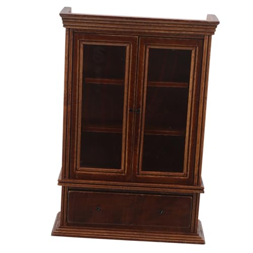 PartyKindom Puppenhaus Sideboard Vintage Design Miniatur Schrank mit Reichhaltiger Kastanienfarbe für Wohnzimmer und Schlafzimmer Vielseitiger Stauraum Möbelstück für Kreative Puppenhaus von PartyKindom