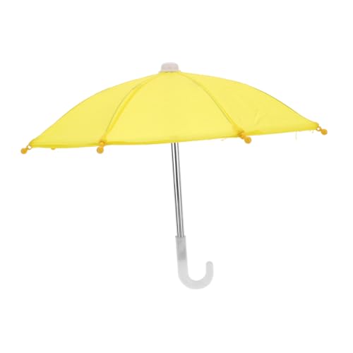 PartyKindom Puppenregenschirm Miniatur Dollhouse Regenaccessoire Gelb Detailgetreuer Stabiler Mini Sonnenschirm für Puppen Dekorativ und Robust für Puppenzubehör von PartyKindom