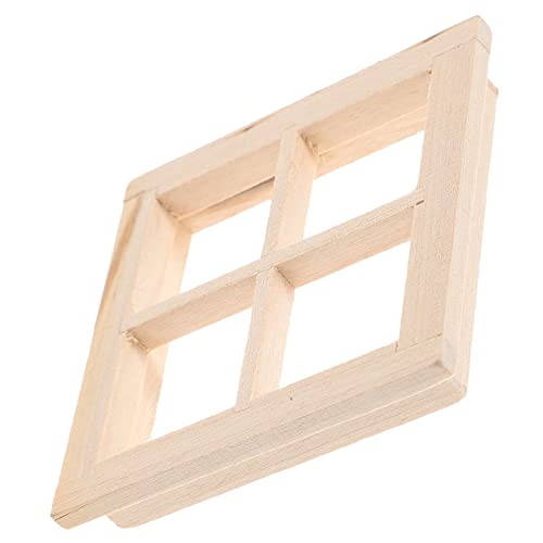 PartyKindom Puppenstubentüren Und -Fenster Mini Möbel Zubehör Modell Holzfenster Dollhouse Decor Hölzern von PartyKindom