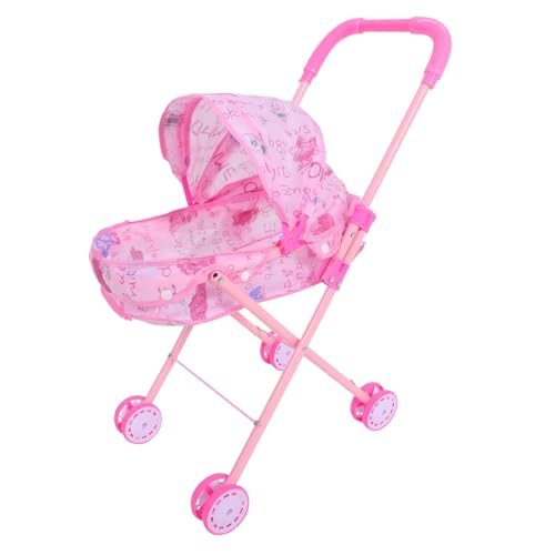 PartyKindom Puppenwagen Klappbar mit Dach Realistisches Puppen Buggy für Mädchen Mobiles Rollenspiel Zubehör Langlebiges Modell mit Sicherem Material für Doll Simulation und Spielspaß von PartyKindom