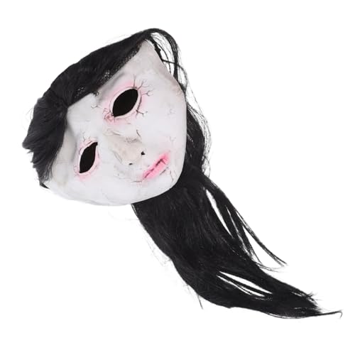 PartyKindom Realistische Halloween Horror aus Gruselige Vollgesichtsmaske mit Langem Haar Weiblicher Geisterkopf für Horrorpartys Maskeraden Escape Rooms und Haunted House Dekorationen PartyKindom Realistische Halloween Horror aus Gruselige Vollgesichtsmaske mit Langem Haar Weiblicher Geisterkopf für Horrorpartys Maskeraden Escape Rooms und Haunted House Dekorationen von PartyKindom