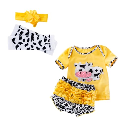 PartyKindom Reborn Babypuppen Kleidung aus Baumwolle Teiliges Outfit mit Shirt Hose Haarband und Strümpfen für Mädchen Reborn Puppen Bequem Leicht Auszuziehen Geeignet für Jahre von PartyKindom
