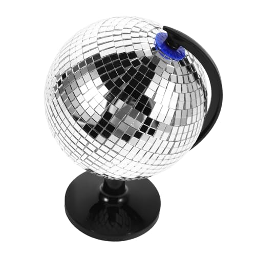 PartyKindom Reflektierender Disco Silber mit Drehbarem Design Stilvolle Schreibtischdekoration für Büro Einzigartiges für Männer Kreative Atmosphäre durch Faszinierende Lichtspiele von PartyKindom