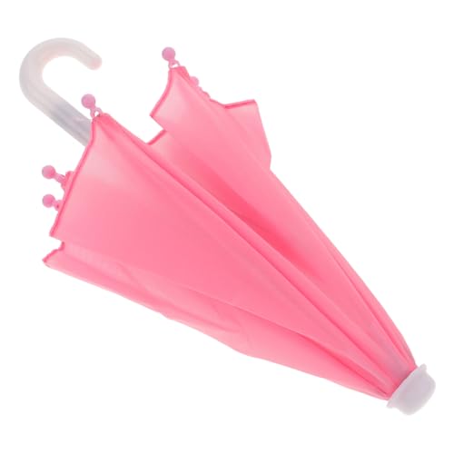 PartyKindom Regenschirmspielzeug Mini-Regenschirme für Puppe Rollenspiel-Regenschirm so tun, als würde Man Regenschirm Miniaturschirm Puppenhausdekoration Plastik Rosa von PartyKindom