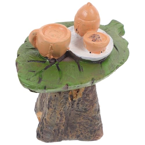 PartyKindom Resin Teetisch Modell Miniatur Garten Deko Kunstpflanze für Kreative DIY Projekte für Partydekoration und Mikrolandschaften Farbenfroh und Realistisch von PartyKindom