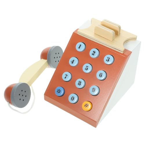 PartyKindom Retro Holz Telefon für Kleinkinder Simulation Wählscheibe Pädagogisch Sicher und Glatt Fördert Koordination und Soziale Fähigkeiten für Eltern Junge Mädchen Interaktion von PartyKindom
