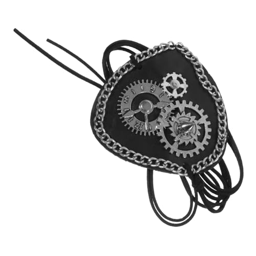 PartyKindom Retro Piraten Augenklappe aus PU Leder Einäugige Augenbinde im Vintage Stil Bequeme Cosplay Augenklappe für Erwachsene Stylisches Halloween Accessoire Langlebig und Komfortabel von PartyKindom