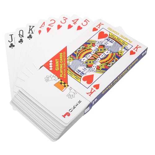 PartyKindom Riesiges Jumbo Kartenspiel Fach Große Poker Spielkarten aus Langlebigem Material für Party und Themen Leicht Handlich Sichere Glatte Oberfläche für Erwachsene PartyKindom Riesiges Jumbo Kartenspiel Fach Große Poker Spielkarten aus Langlebigem Material für Party und Themen Leicht Handlich Sichere Glatte Oberfläche für Erwachsene von PartyKindom