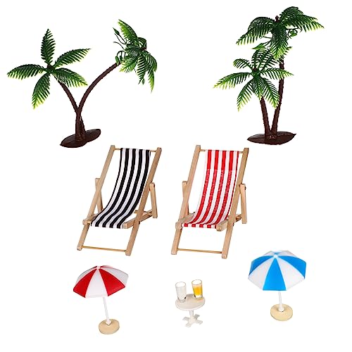 PartyKindom Satz Harzmodellsatz realistisch für Mikrolandschaft am Strand Puppenhaus Mini-Stranddekoration Palmen Dekorationen am Meer Mini-Palmen Strandfiguren Miniaturpalmen Plastik von PartyKindom