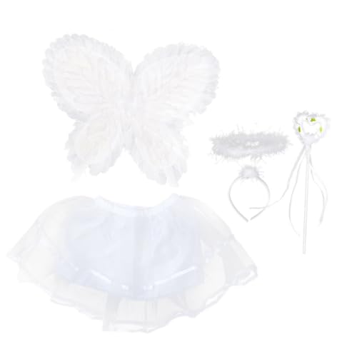 PartyKindom Schmetterlingsflügel Kostüm Set mit Rock Zauberstab und Haarreif Elastisch Faltbar für Geburtstagsfeiern Schulveranstaltungen Tanz und Festlichkeiten Geeignet von PartyKindom