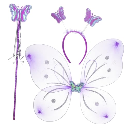 PartyKindom Schmetterlingsflügel aus Leichtem Polyester und Draht Verstellbar Sichere Kostüm Accessoires für Mädchen für Kinderfeste Karneval Bühnenauftritte und Rollenspiele von PartyKindom