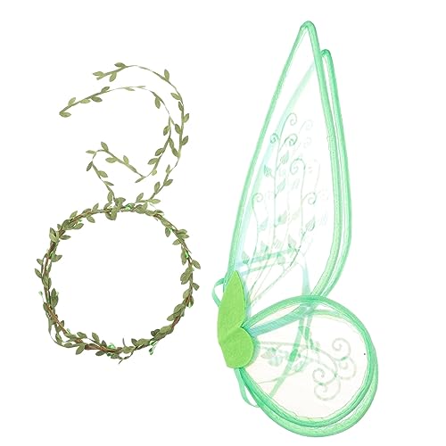 PartyKindom Schmetterlingsflügel für Mädchen Leichte Elfenflügel aus Gauze mit Grünem Blumenkranz Cosplay Party Kostüm Zubehör für Karneval Fasching und Festliche Verkleidungen PartyKindom Schmetterlingsflügel für Mädchen Leichte Elfenflügel aus Gauze mit Grünem Blumenkranz Cosplay Party Kostüm Zubehör für Karneval Fasching und Festliche Verkleidungen von PartyKindom