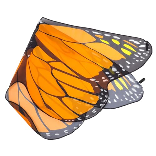 PartyKindom Schmetterlingsumhang Orange Butterfly Wings Kostüm Cape für Mädchen Halloween Party Cosplay Flügel Umhang Leicht und Dekorativ für Kostümpartys und Bühnenauftritte von PartyKindom