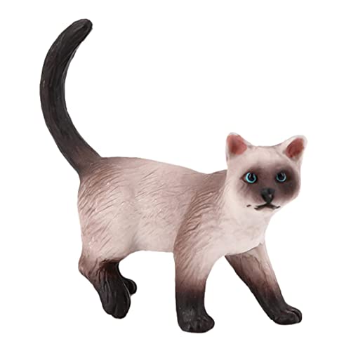 PartyKindom Siamese Cat Modell aus Kunststoff Lernspielzeug für Kognitive Entwicklung Realistisches Katzenmodell mit Feinen Details und Sicherem Material von PartyKindom