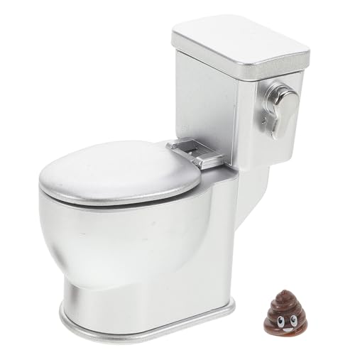 PartyKindom Simuliertes Toilettenmodell Puppenhaus-Toilettenmodell Dollhouse -Lieferungen LED Puppenhaus-Miniatur-Toilette Zubehör für Puppenhausmöbel Mini-Toilette Abs Weiß von PartyKindom