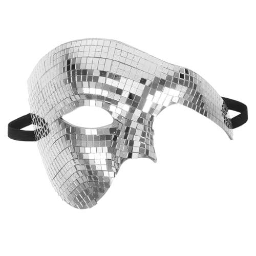 PartyKindom Spiegelnde Halbgesichts Maske mit Reflektierender Disco Oberfläche Atmungsaktives Design Vielseitig für Maskenbälle Halloween und Karnevalspartys Silberfarben Unisex PartyKindom Spiegelnde Halbgesichts Maske mit Reflektierender Disco Oberfläche Atmungsaktives Design Vielseitig für Maskenbälle Halloween und Karnevalspartys Silberfarben Unisex von PartyKindom