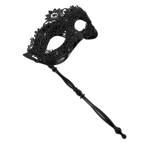 PartyKindom Spitzen Masquerade Maske mit Handstab Damen Venetianische Maskerade Maske aus Weicher Spitze für Maskenball Halloween Karneval Party mit Bequemem Atmungsaktivem Material und von PartyKindom