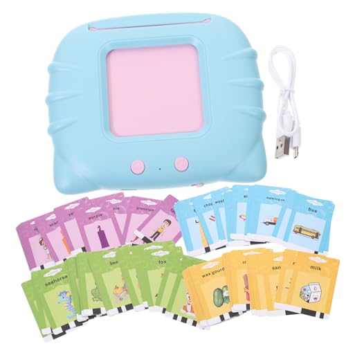 PartyKindom Sprechende Lernkarten mit Karten Blau Interaktives Sprachlernspielzeug für Vorschulkinder Einfach zu Bedienen Kognitive und Frühe Englischbildung für Kleinkinder von PartyKindom