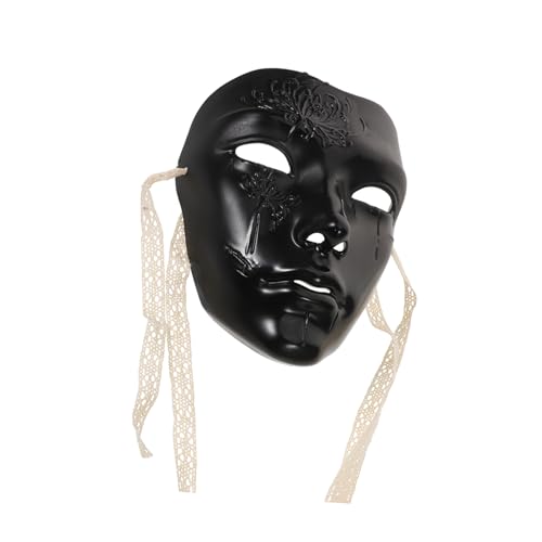 PartyKindom Steampunk Full Face Maske Herren Punk Mechanische Gesichtsbedeckung Sicherer Sitz Leicht Handgefertigt Mystisch Vintage Schwarz Für Karneval Halloween Cosplay Party von PartyKindom