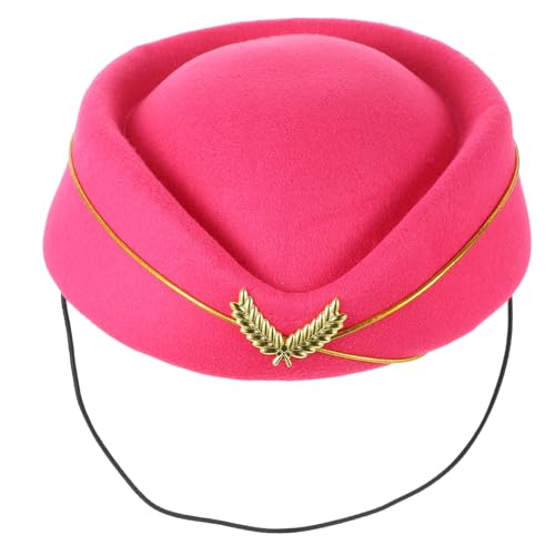 PartyKindom Stewardess-Hut Filzhut Flugbegleiterin Stewardess für Air Hostess Hut Flugbegleiterhut Air Stewardess-Kappe Blau fascinator damen festival accessoires lustig Imitation Monny Rosig von PartyKindom