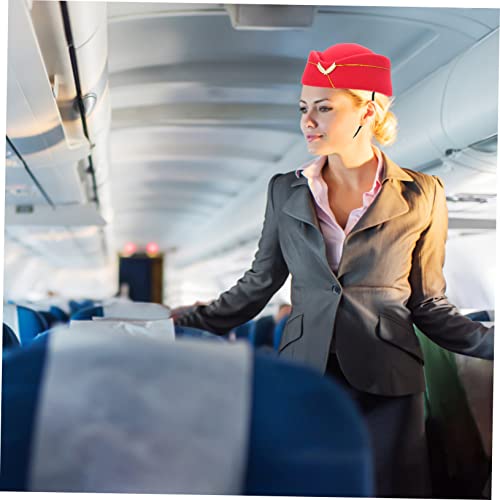 PartyKindom Stewardess Hut für Damen Uniformmütze für Kostüm Cosplay Bühnenaufführungen Partys Modenschauen Besondere Anlässe von PartyKindom