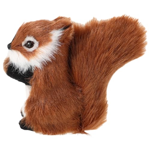PartyKindom Stofftiermodell Mini-Waldtiere Entzückende Tierfigur Eichhörnchenfigur Eichhörnchen Plüsch Kleines Ausgestopftes Eichhörnchen Lebhaftes Pelziges Eichhörnchen Brown Plastik von PartyKindom