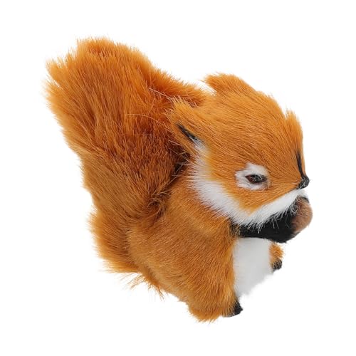 PartyKindom Stofftiermodell Simulation Eichhörnchen Dekoration Mini-Waldtiere Weiches Gefülltes Tier Eichhörnchenfigur Entzückende Tierfigur Gefülltes Eichhörnchen Kunstpelz Light Brown von PartyKindom