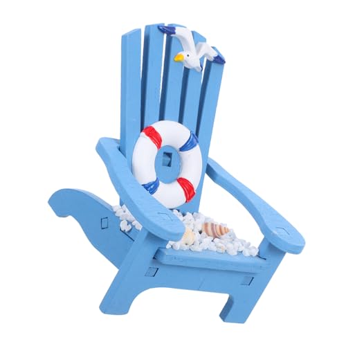 PartyKindom Strandkorb Dekoration Miniatur-puppenstuhl Stuhlmodell Mini-liegestuhl Küstenmodell Kleiner Strandstuhl Musterstuhl Mini-Stuhl Miniaturstuhl Zur Dekoration Mini-Ornament Blue Holz von PartyKindom