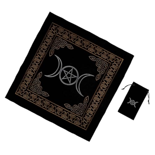 PartyKindom Tarot Tischdecke und Aufbewahrungstasche Velours Altar Tischtuch für Wahrsagerei rutschfest Kreatives Design für Tarotkarten und Divinatorische Spiele PartyKindom Tarot Tischdecke und Aufbewahrungstasche Velours Altar Tischtuch für Wahrsagerei rutschfest Kreatives Design für Tarotkarten und Divinatorische Spiele von PartyKindom