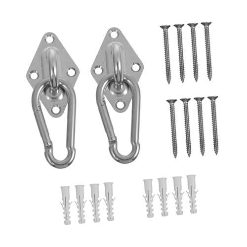 PartyKindom Teiliges Hammock Haken aus Robustem Metall Praktische Aufhängungshaken mit Karabiner für Schaukel Sandsack und Outdoor Indoor Nutzung Hohe Tragkraft Einfache Montage von PartyKindom