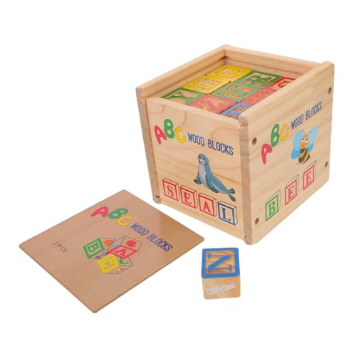 PartyKindom Teiliges Holzbauklötze mit Großbuchstaben und Zahlen Montessori Lernspielzeug für Kleinkinder Farbenfrohe Stapelblöcke Kreativität Zählen und Hand-Auge-koordination von PartyKindom