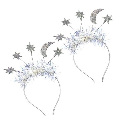 PartyKindom Teiliges Set Weihnachtsdekoration Haarbänder mit Stern und Mond Silberne Neujahr Haarschmuck für Damen und Mädchen für Festliche Anlässe und Partys PartyKindom Teiliges Set Weihnachtsdekoration Haarbänder mit Stern und Mond Silberne Neujahr Haarschmuck für Damen und Mädchen für Festliche Anlässe und Partys von PartyKindom