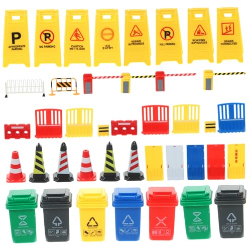 PartyKindom Teiliges Verkehrszeichen aus Stabilem Kunststoff Realistische Miniatur Straßensperren und Verkehrsblocker für Pädagogisches Verkehrserziehungs Bunten Langlebigen Straßenschildern von PartyKindom