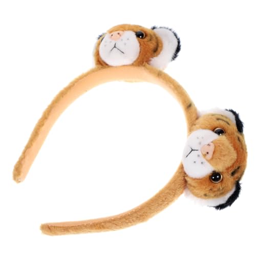 PartyKindom Tierisches Stirnband Tiger Design Leichtes Bequemes Waldparty Haarreif für Bühne Rollenspiel Geburtstag Fotorequisiten Einteiliger Plüsch Kopfschmuck von PartyKindom
