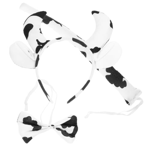 PartyKindom Tierkopfband mit Ohren und Fliege für Cosplay Halloween Karneval Vielseitig Einsetzbar und zu Tragen von PartyKindom