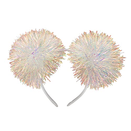 PartyKindom Tinsel Foil Haarreifen mit Kleinen Pompoms Glitzerndes Stirnband für Weihnachtsfeiern und Partys Langlebig und Auffällig Perfekter Haarschmuck für Mädchen von PartyKindom