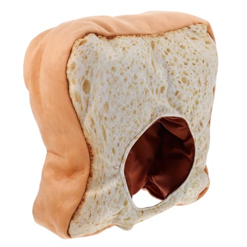PartyKindom Toast Brot Hut Plüschmütze Lustiges Diy Kostüm Zubehör für Foto Requisiten Weiche und Bequeme Kopfbedeckung für Partys und Kreative Anlässe von PartyKindom