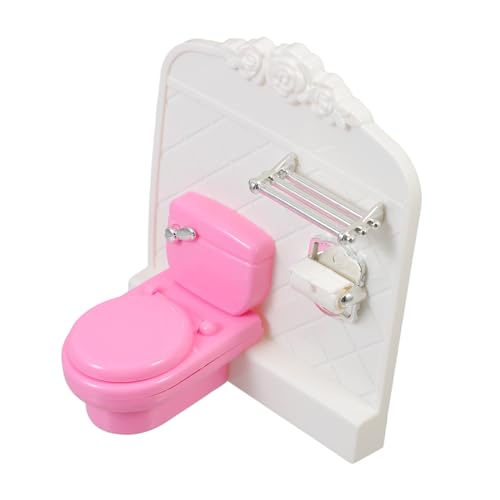 PartyKindom Puppenhaus Miniaturtoilette mit Toilettenpapierständer Dekoratives Zubehör für Puppenhaus Badezimmer Realistische Kleiner Toilette Puppenhausmöbel Geeignet für Miniaturspielzeuge PartyKindom Puppenhaus Miniaturtoilette mit Toilettenpapierständer Dekoratives Zubehör für Puppenhaus Badezimmer Realistische Kleiner Toilette Puppenhausmöbel Geeignet für Miniaturspielzeuge von PartyKindom