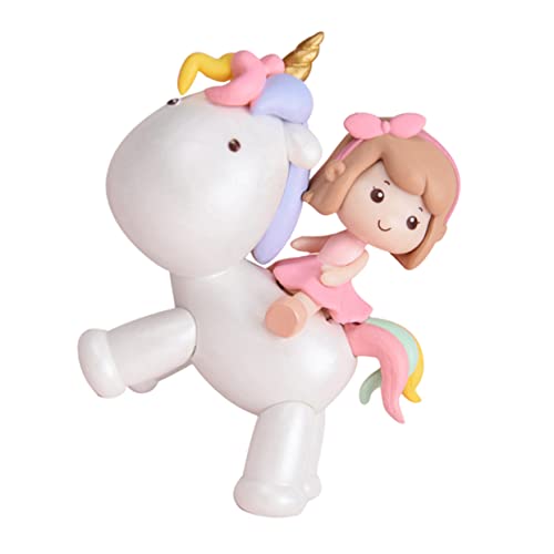 PartyKindom Tortendekoration Einhorn Mädchen Figur Miniatur Cake Topper Süße Kuchendeko für Kindergeburtstag Desktop Dekoration von PartyKindom