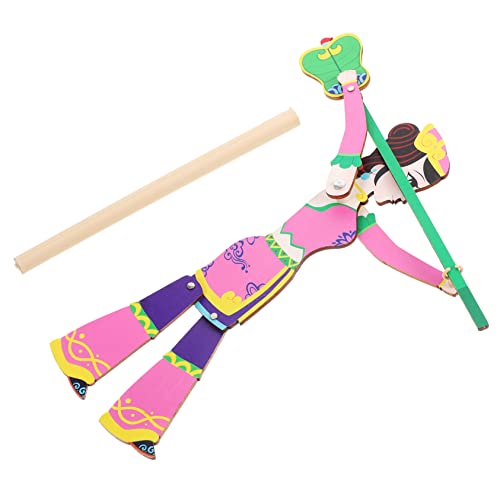 PartyKindom Traditionelle Chinesische Schattenpuppe Holzfigur mit Steuerstab Handgefertigtes für Kindergarten Schattenspiel Feinmotorik und Kulturellem Lernen Zufällige Farbe Zufällige Farbe von PartyKindom