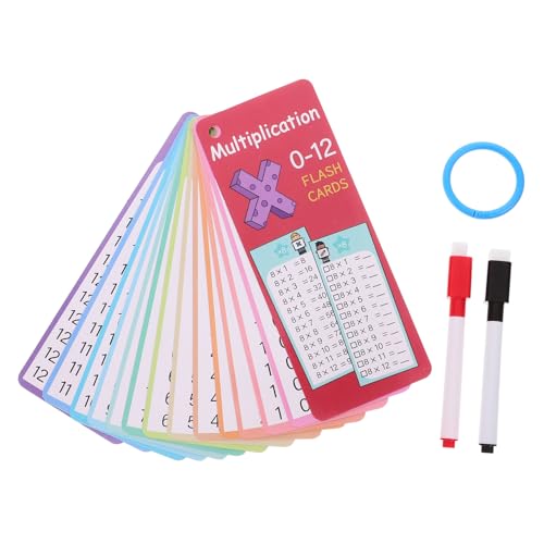 PartyKindom Trocken Abwischbare Multiplikations lernkarten Wiederverwendbar mit Aufhängeloch für Mathe Übungskarten für Vorschule und Klassenzimmer Nachhaltige Mathe flashcards von PartyKindom