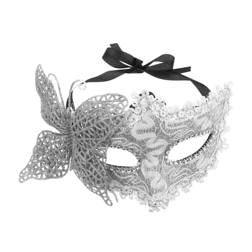 PartyKindom Venetian Halbgesichtsmaske Damen Verstellbar mit Kunstvollem Drachenmuster für Halloween Maskerade Karneval Kostümparty Elegante Spitzenmaske für Maskenball von PartyKindom