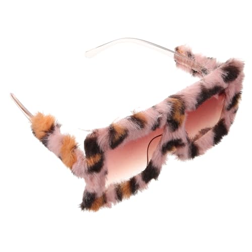 PartyKindom Vintage Katzenaugen Sonnenbrille für Erwachsene Leichte Partybrille mit Pelzigem Design Lustige Sonnenbrille für Damen für Feiern Besondere Anlässe von PartyKindom