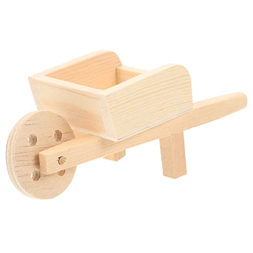 PartyKindom Wagenmodell Simulation Schubkarrenwagen Mini Wagen Miniatur Wagen Winziger Einkaufswagen Miniatur Schubkarrenmodelle Mini Farm Schubkarrenmodelle Farm Simulation Wagen Holz von PartyKindom