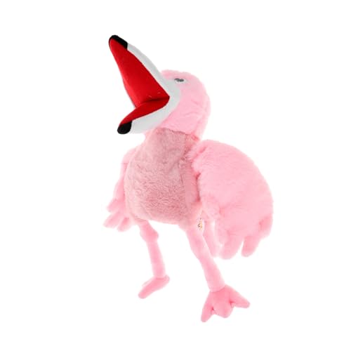 PartyKindom Weiche Flamingo Handpuppe aus Plüsch für Kuscheliges Storytelling Handspielzeug Lebensechte Tierfigur Interaktive Handpuppe Fantasie und Beruhigung von PartyKindom