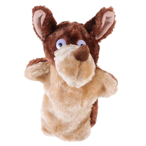 PartyKindom Weiche Handpuppe Großer Grauer Wolf aus Baumwolle für Erwachsene Interaktives Storytelling Kuscheltier für Rollenspiele und Eltern Junge Mädchen Kommunikation von PartyKindom