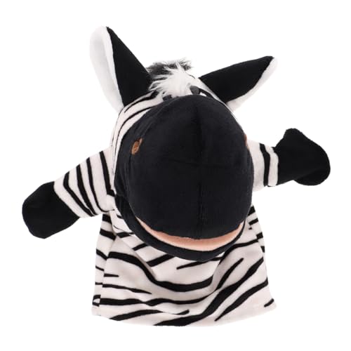 PartyKindom Weiche Zebra Handpuppe aus Plüsch mit Beweglichem Mund Interaktives Fingerpuppenspielzeug für Fördert Familienzusammenhalt und Kreatives Geschichtenerzählen im Kindergarten und von PartyKindom